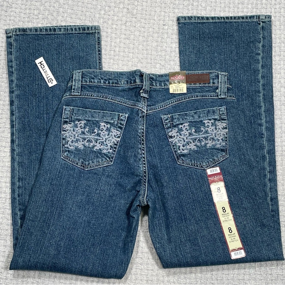 NWT’s Women’s Rockies Jeans Natural Rise Sienna Denim Jeans Size 8 Regular
